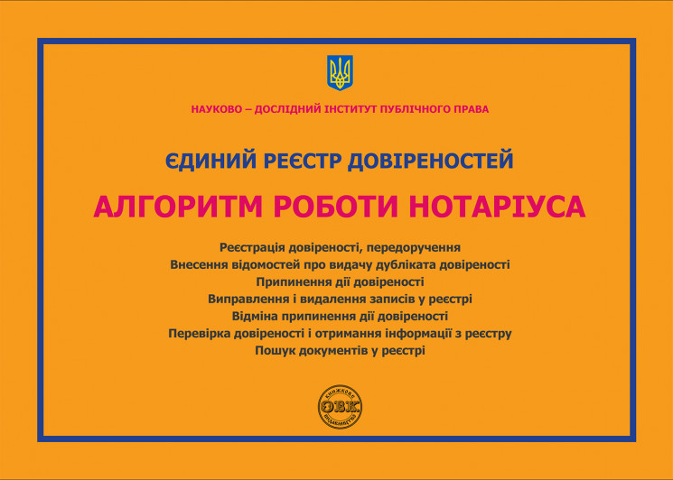 Єдиний реєстр довіреностей. Алгоритм роботи нотаріуса: практичний посібник