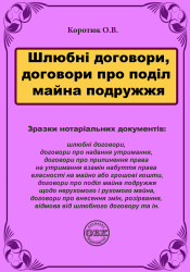 Шлюбні договори, договори про поділ майна подружжя: зразки нотаріальних документів